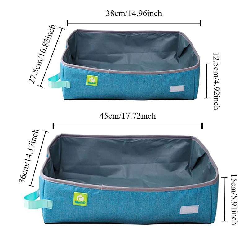 Bac à litière pour chat pliable semi-ouvert — tissu Oxford imperméable – photo 2
