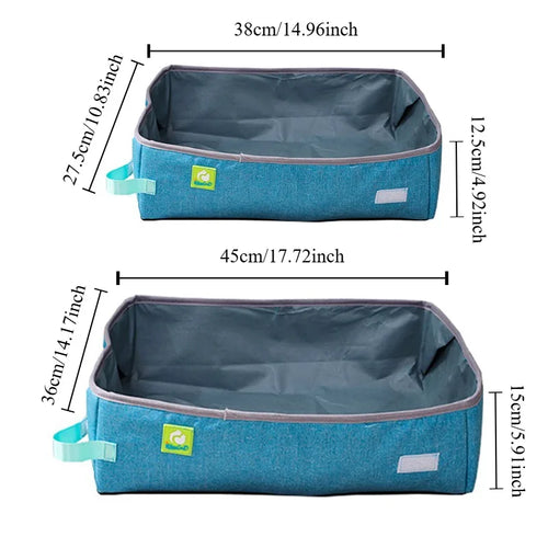 Bac à litière pour chat pliable semi-ouvert — tissu Oxford imperméable – photo 2