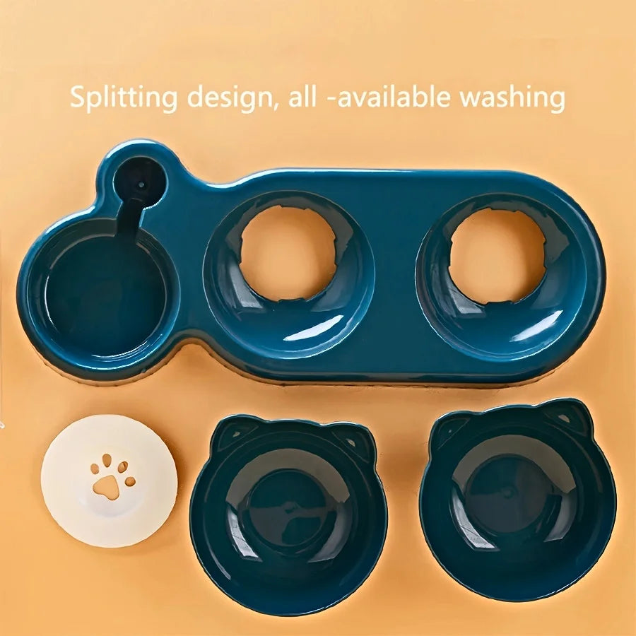Gamelles inclinées pour chat avec distributeur d'eau — set 3 en 1 – photo 6