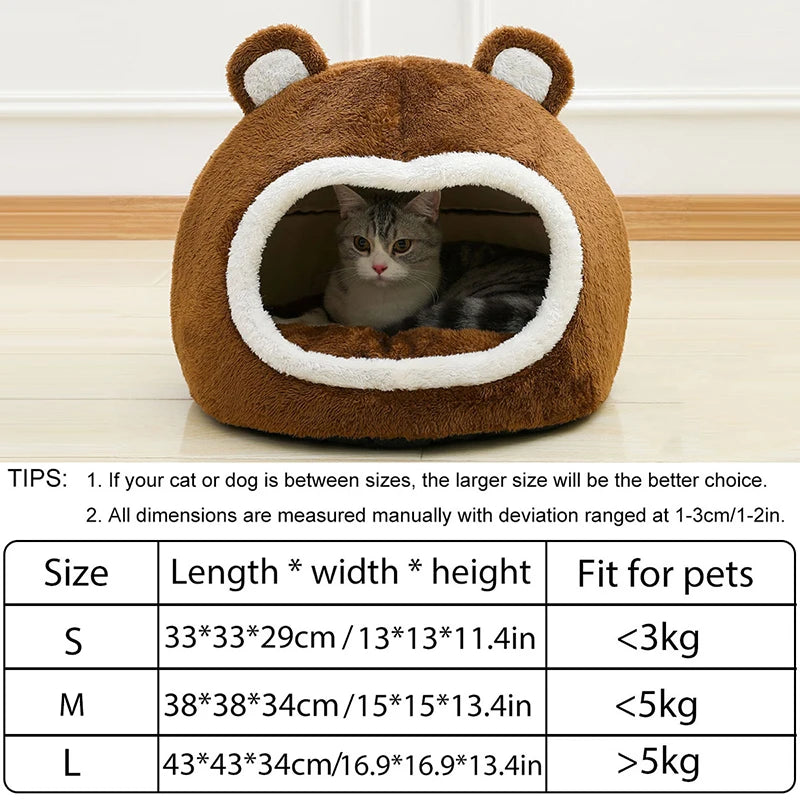 Lit tente pour chat en peluche — panier grotte douillet, S à L – photo 6