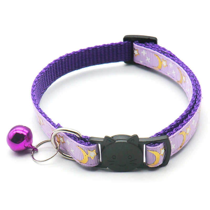Collier pour chat étoiles et lune — boucle anti-étranglement, grelot – photo 10