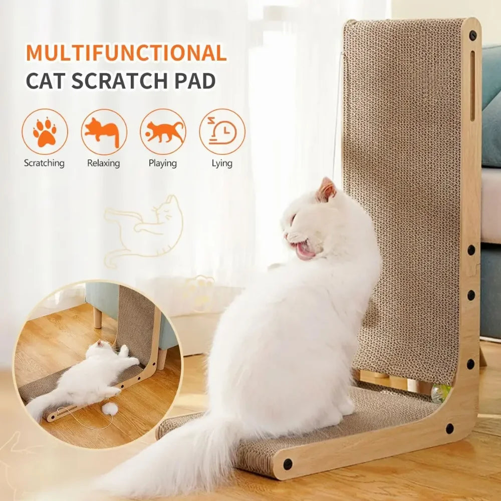 Griffoir pour chat en carton forme L — lit et griffoir 2 en 1 – photo 4